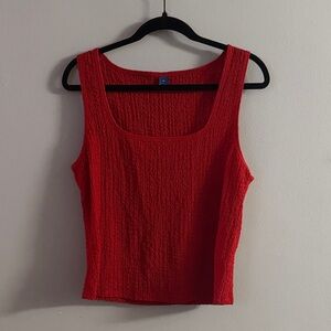 Vibrant Old Navy Red Textured Cropped Women's Tank Top